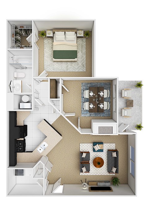 a floor plan of a home with a bedroom and a living room